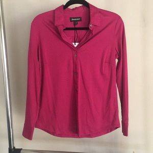 Magenta button up shirt